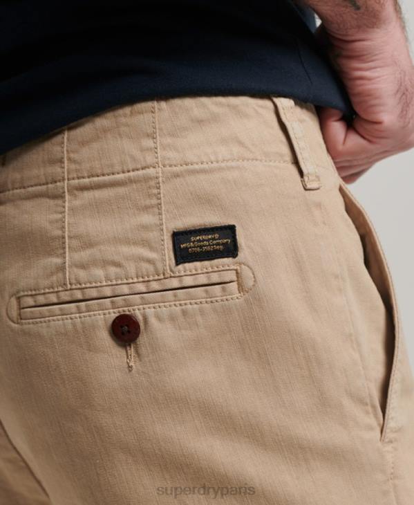Superdry Hommes short chino officier D64Z35 vêtements crème