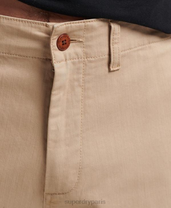 Superdry Hommes short chino officier vintage D64Z307 vêtements crème
