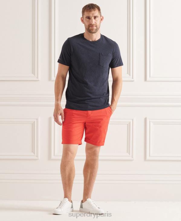 Superdry Hommes short chino presse-papiers D64Z6463 vêtements orange