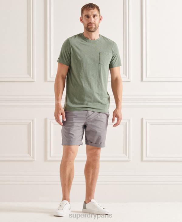 Superdry Hommes short chino presse-papiers D64Z6493 vêtements gris clair