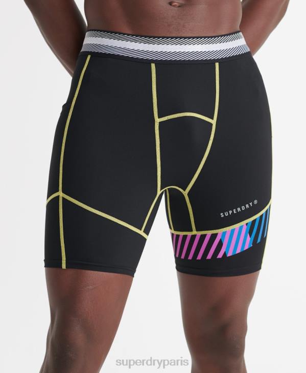Superdry Hommes short d'entraînement energy ice cool D64Z381 vêtements noir