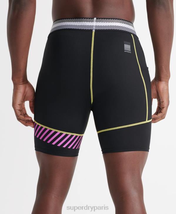 Superdry Hommes short d'entraînement energy ice cool D64Z381 vêtements noir