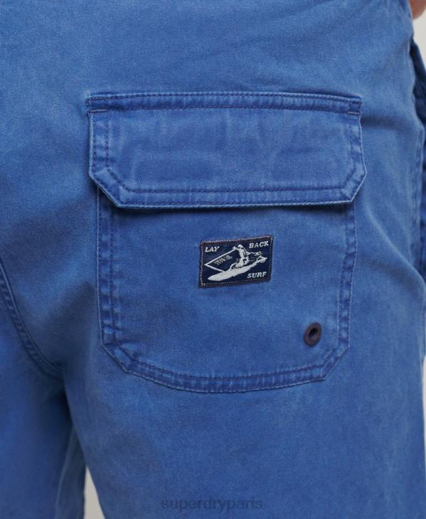 Superdry Hommes short délavé vintage D64Z379 vêtements bleu