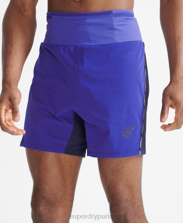 Superdry Hommes short de course haut de gamme D64Z341 vêtements bleu