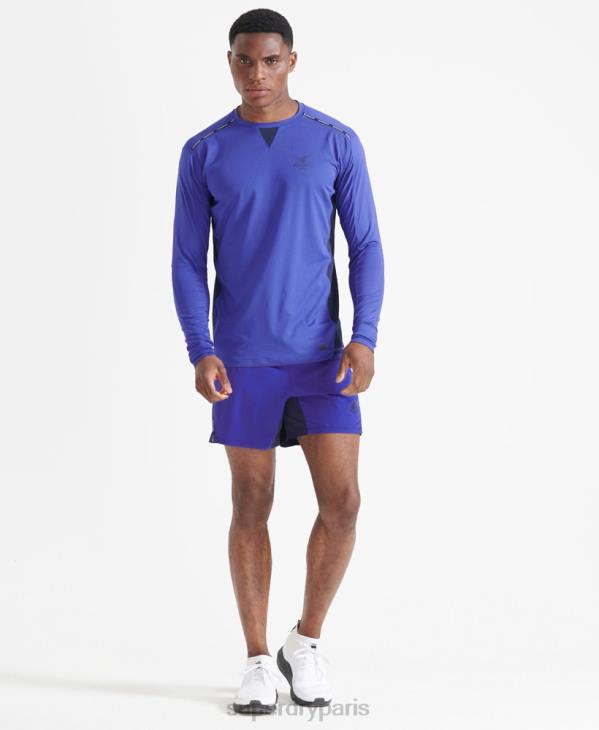 Superdry Hommes short de course haut de gamme D64Z341 vêtements bleu