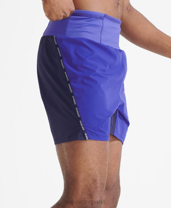 Superdry Hommes short de course haut de gamme D64Z341 vêtements bleu