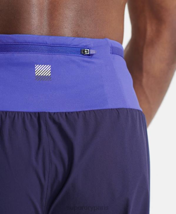 Superdry Hommes short de course haut de gamme D64Z341 vêtements bleu