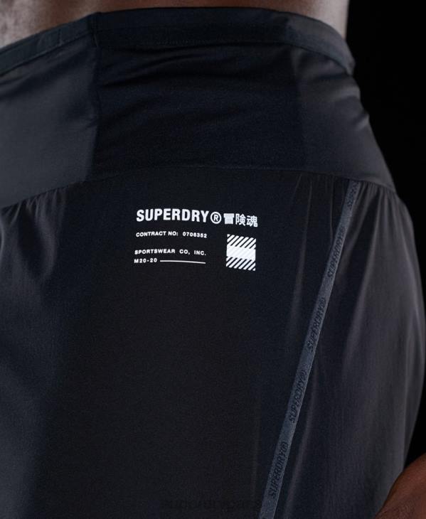 Superdry Hommes short de course haut de gamme D64Z5364 vêtements noir
