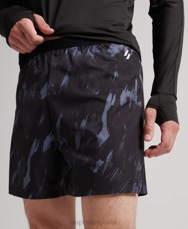 Superdry Hommes short de course à pied D64Z5358 vêtements gris foncé