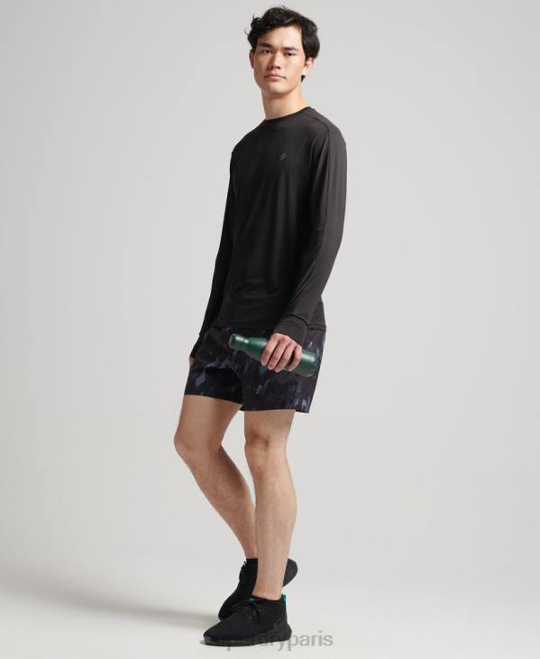 Superdry Hommes short de course à pied D64Z5358 vêtements gris foncé