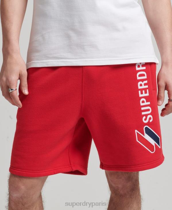 Superdry Hommes short de survêtement à code appliqué D64Z366 vêtements rouge