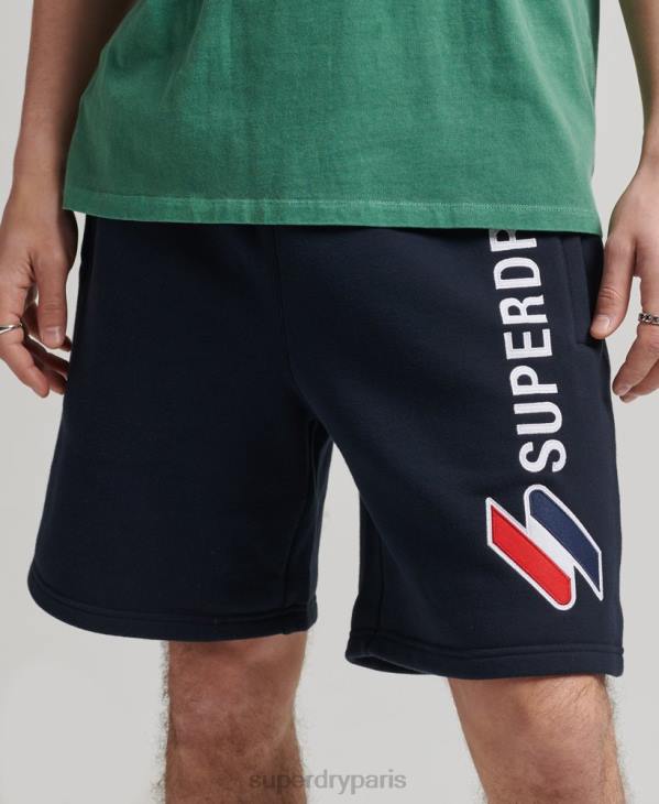 Superdry Hommes short de survêtement à code appliqué D64Z380 vêtements marine