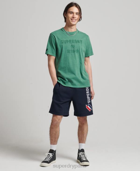 Superdry Hommes short de survêtement à code appliqué D64Z380 vêtements marine