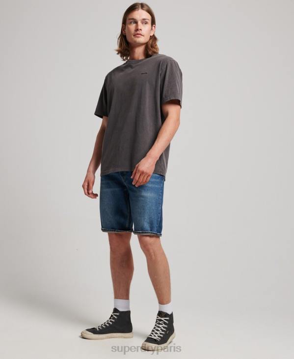 Superdry Hommes short droit D64Z110 vêtements bleu foncé