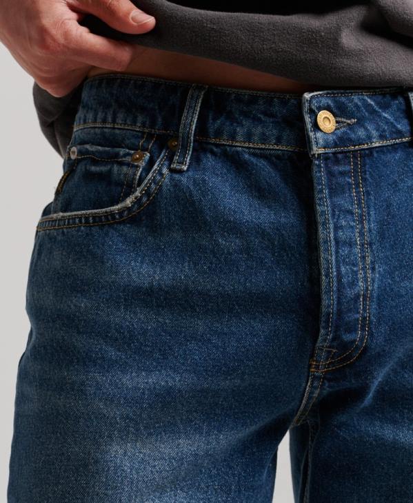 Superdry Hommes short droit D64Z110 vêtements bleu foncé