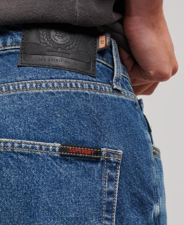 Superdry Hommes short droit D64Z110 vêtements bleu foncé