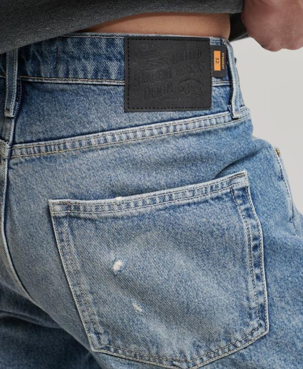 Superdry Hommes short droit vintage D64Z277 vêtements bleu