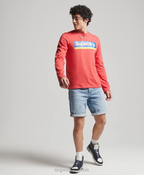 Superdry Hommes short droit vintage en coton bio D64Z266 vêtements bleu