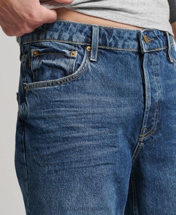 Superdry Hommes short droit vintage en coton bio D64Z273 vêtements bleu foncé