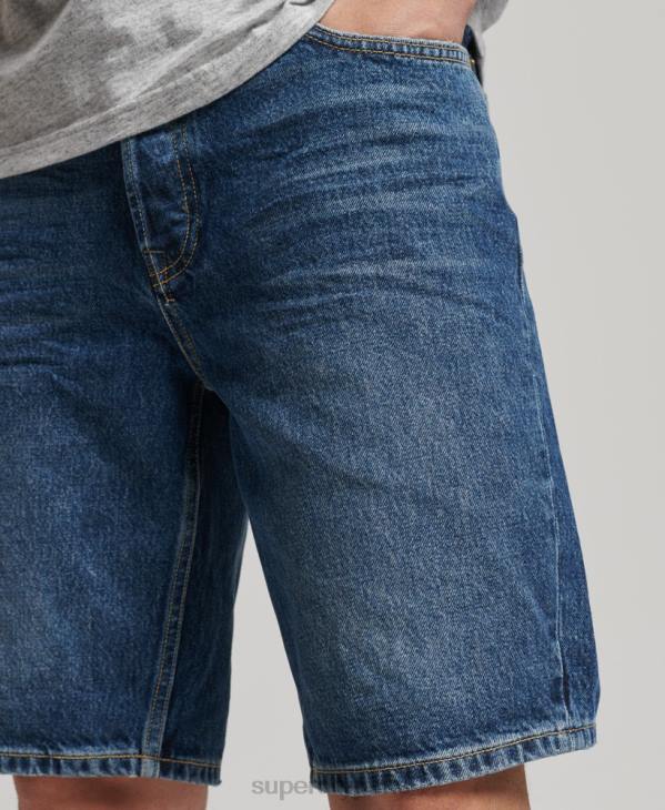 Superdry Hommes short droit vintage en coton bio D64Z273 vêtements bleu foncé