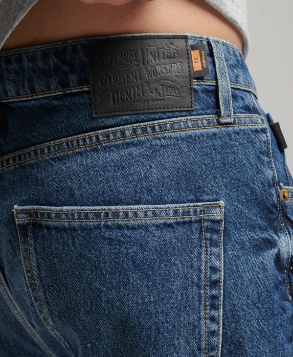 Superdry Hommes short droit vintage en coton bio D64Z273 vêtements bleu foncé