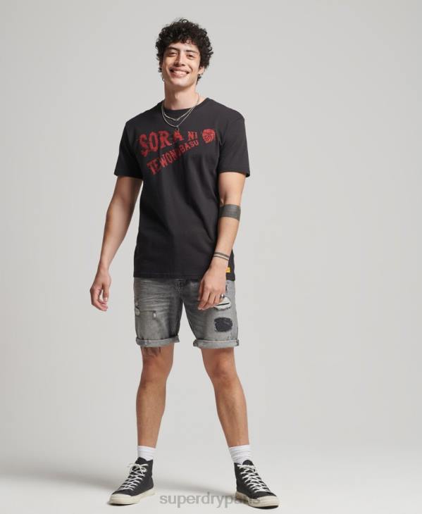 Superdry Hommes short droit vintage en coton bio D64Z278 vêtements gris