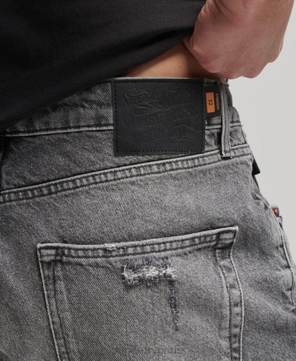 Superdry Hommes short droit vintage en coton bio D64Z278 vêtements gris