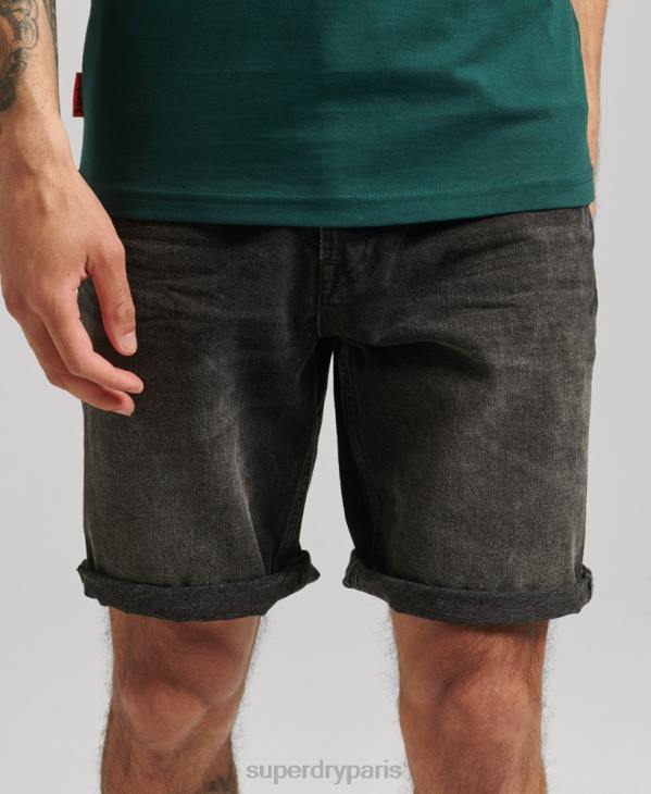 Superdry Hommes short droit vintage en coton bio D64Z280 vêtements noir