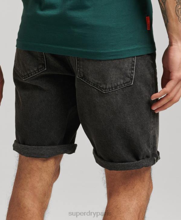 Superdry Hommes short droit vintage en coton bio D64Z280 vêtements noir