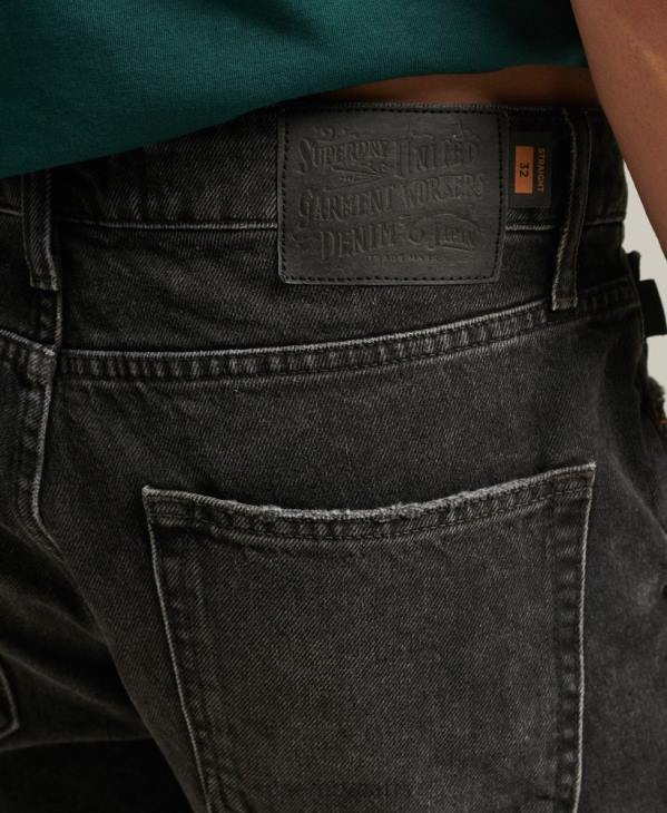 Superdry Hommes short droit vintage en coton bio D64Z280 vêtements noir