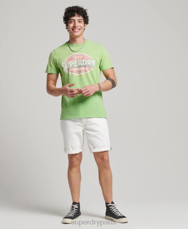 Superdry Hommes short droit vintage en coton bio D64Z300 vêtements blanc