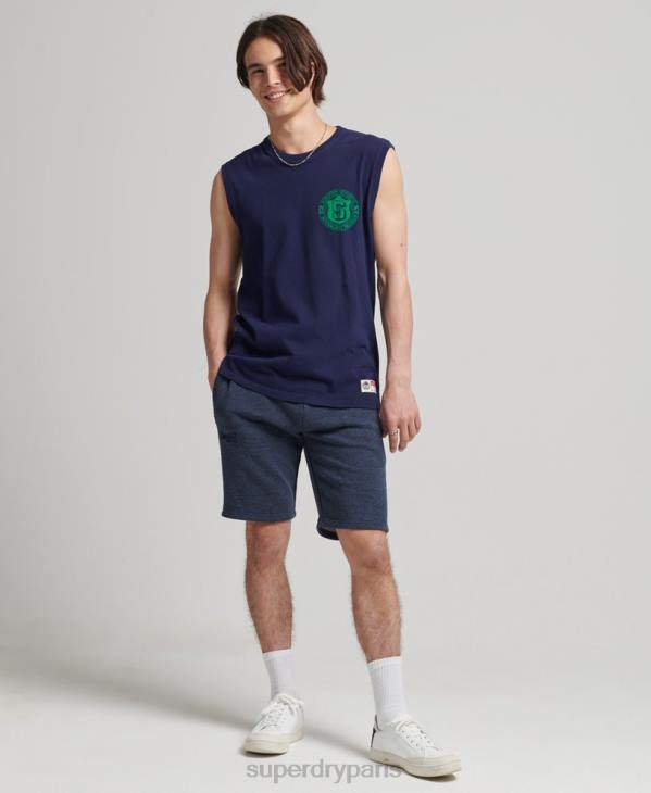 Superdry Hommes short en jersey de coton bio à logo vintage D64Z311 vêtements marine