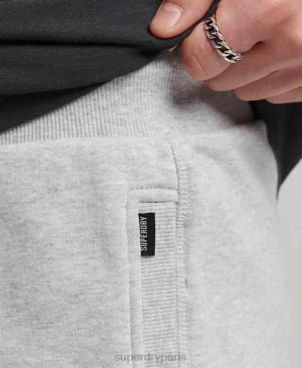 Superdry Hommes short en jersey de coton bio à logo vintage D64Z327 vêtements gris clair