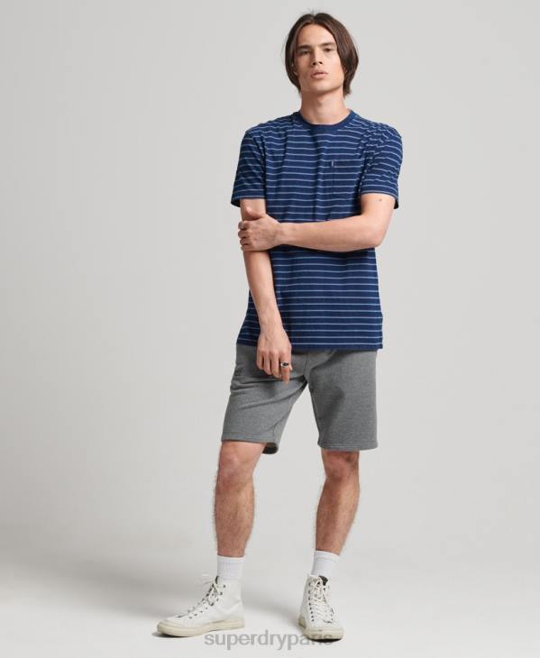 Superdry Hommes short en jersey de coton bio à logo vintage D64Z330 vêtements gris