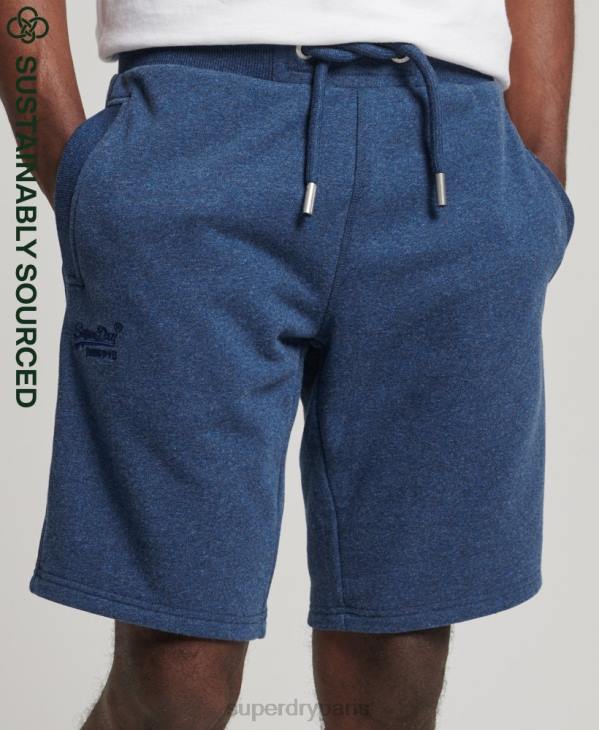 Superdry Hommes short en jersey de coton bio à logo vintage D64Z352 vêtements bleu