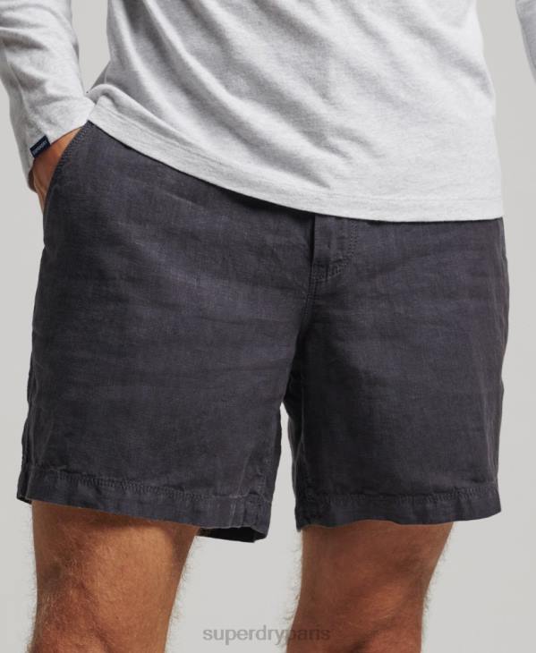 Superdry Hommes short en lin surteint D64Z108 vêtements marine