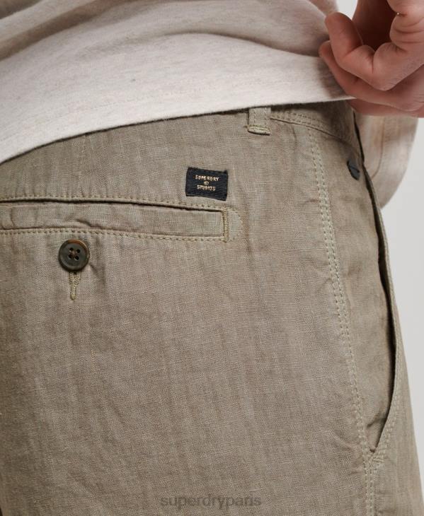 Superdry Hommes short en lin surteint D64Z270 vêtements kaki