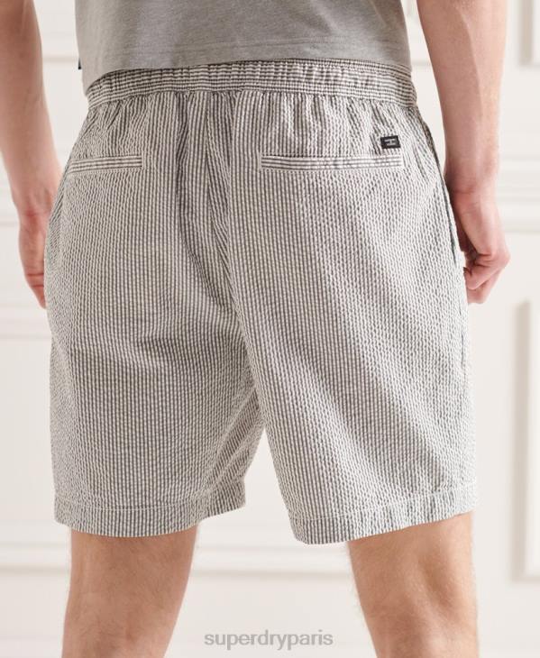 Superdry Hommes short en seersucker à cordon de serrage D64Z6438 vêtements gris