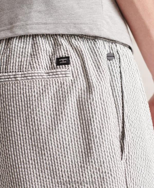 Superdry Hommes short en seersucker à cordon de serrage D64Z6438 vêtements gris