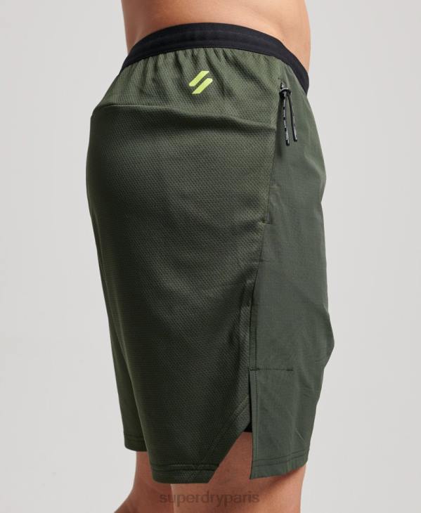 Superdry Hommes short hybride train D64Z1412 vêtements vert