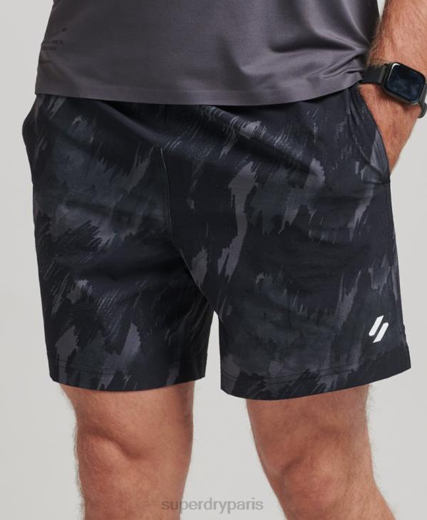 Superdry Hommes short multisport tissé core D64Z333 vêtements gris foncé