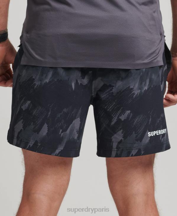 Superdry Hommes short multisport tissé core D64Z333 vêtements gris foncé