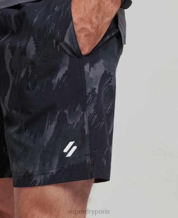 Superdry Hommes short multisport tissé core D64Z333 vêtements gris foncé