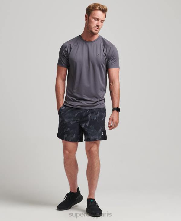 Superdry Hommes short multisport tissé core D64Z333 vêtements gris foncé