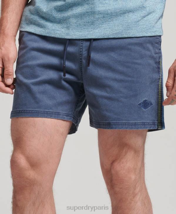 Superdry Hommes short à rayures vintage D64Z377 vêtements marine