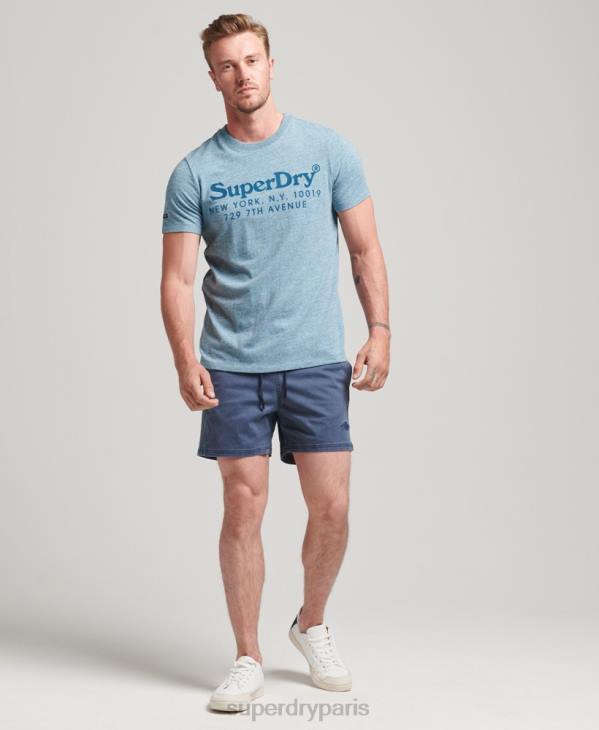 Superdry Hommes short à rayures vintage D64Z377 vêtements marine