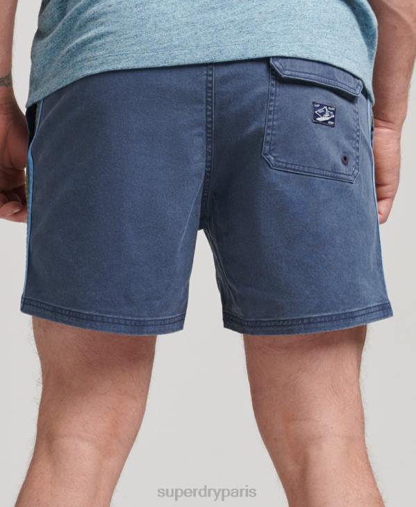 Superdry Hommes short à rayures vintage D64Z377 vêtements marine