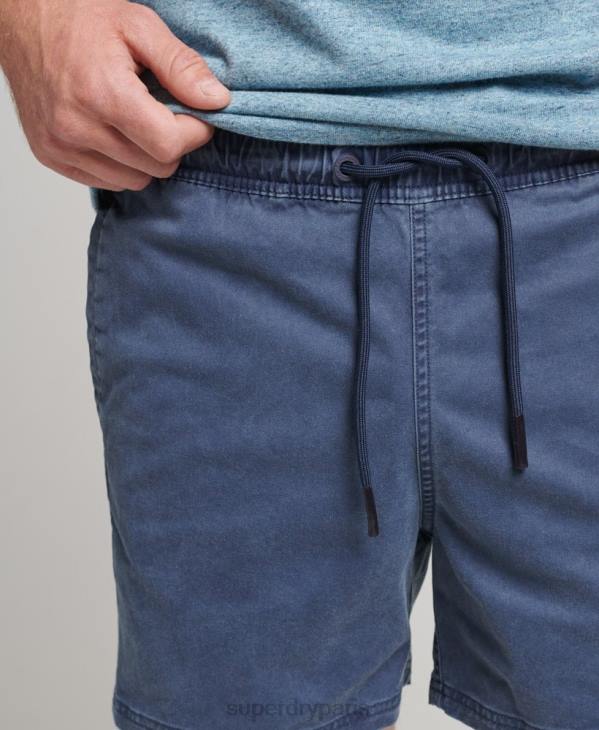 Superdry Hommes short à rayures vintage D64Z377 vêtements marine