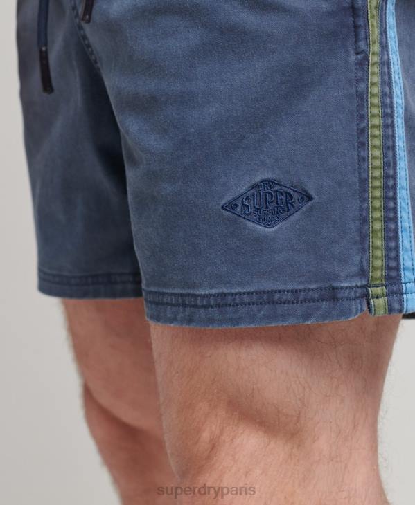 Superdry Hommes short à rayures vintage D64Z377 vêtements marine