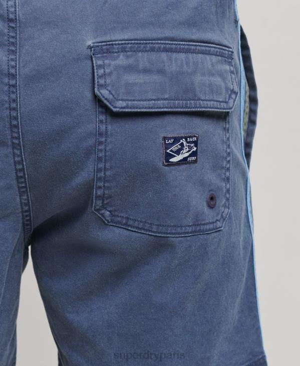 Superdry Hommes short à rayures vintage D64Z377 vêtements marine